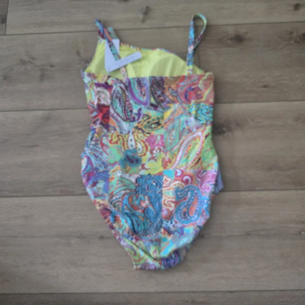 Bleu Rod Beattie Multicolor Paisley One Piece Swimsuit Size 8 Boho - Picture 5 of 8